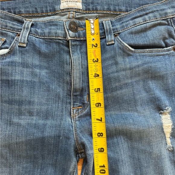 Hudson Tilda Midrise Straight Cuff Distressed Blue Ankle Jeans - Picture 9 of 10